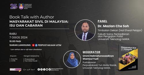 BOOK TALK with AUTHOR: MASYARAKAT SIVIL di MALAYSIA: ISU dan CABARAN